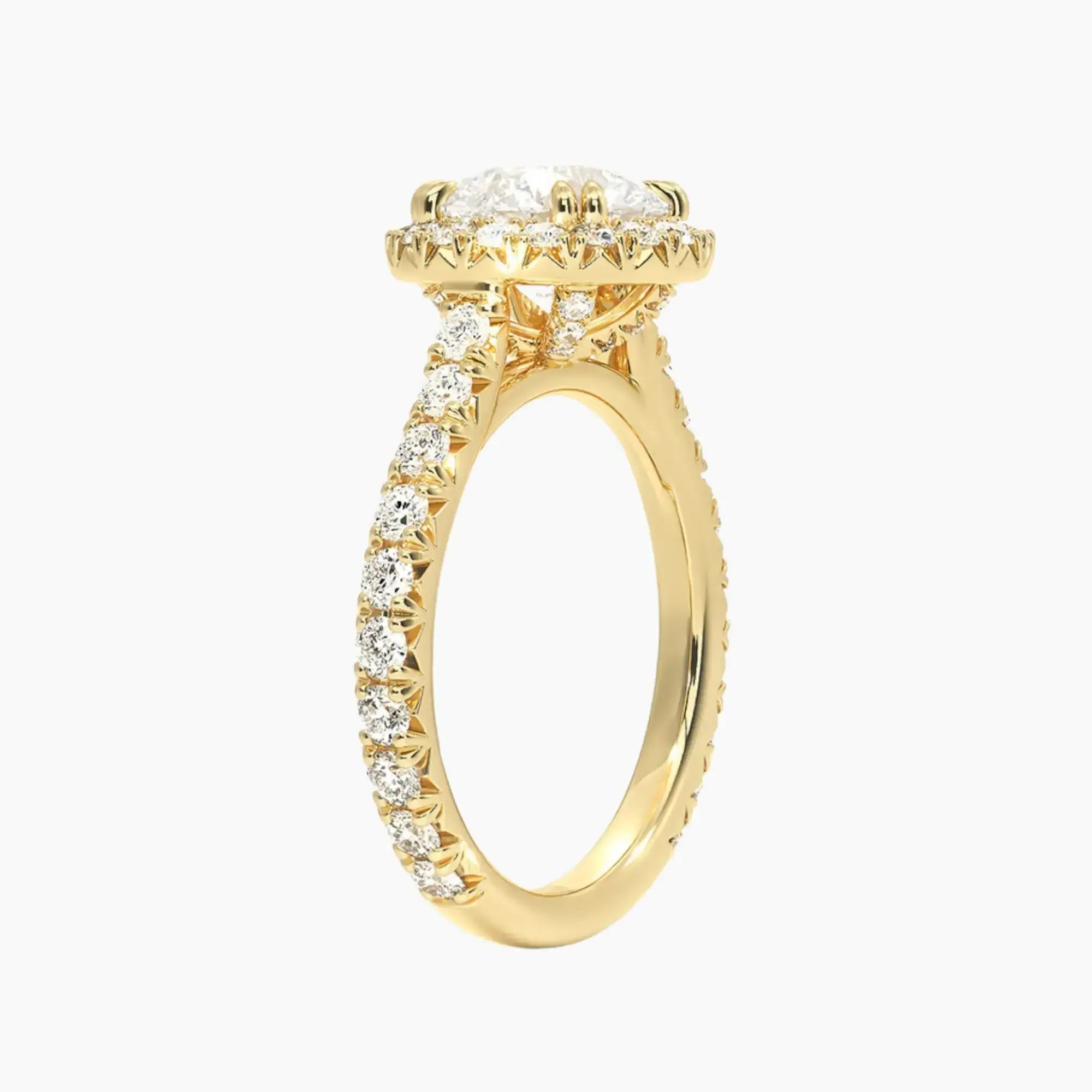 Ophelia Round Hidden Halo 1 Carat Lab Grown Diamond Engagement Ring in 14K Rose Gold