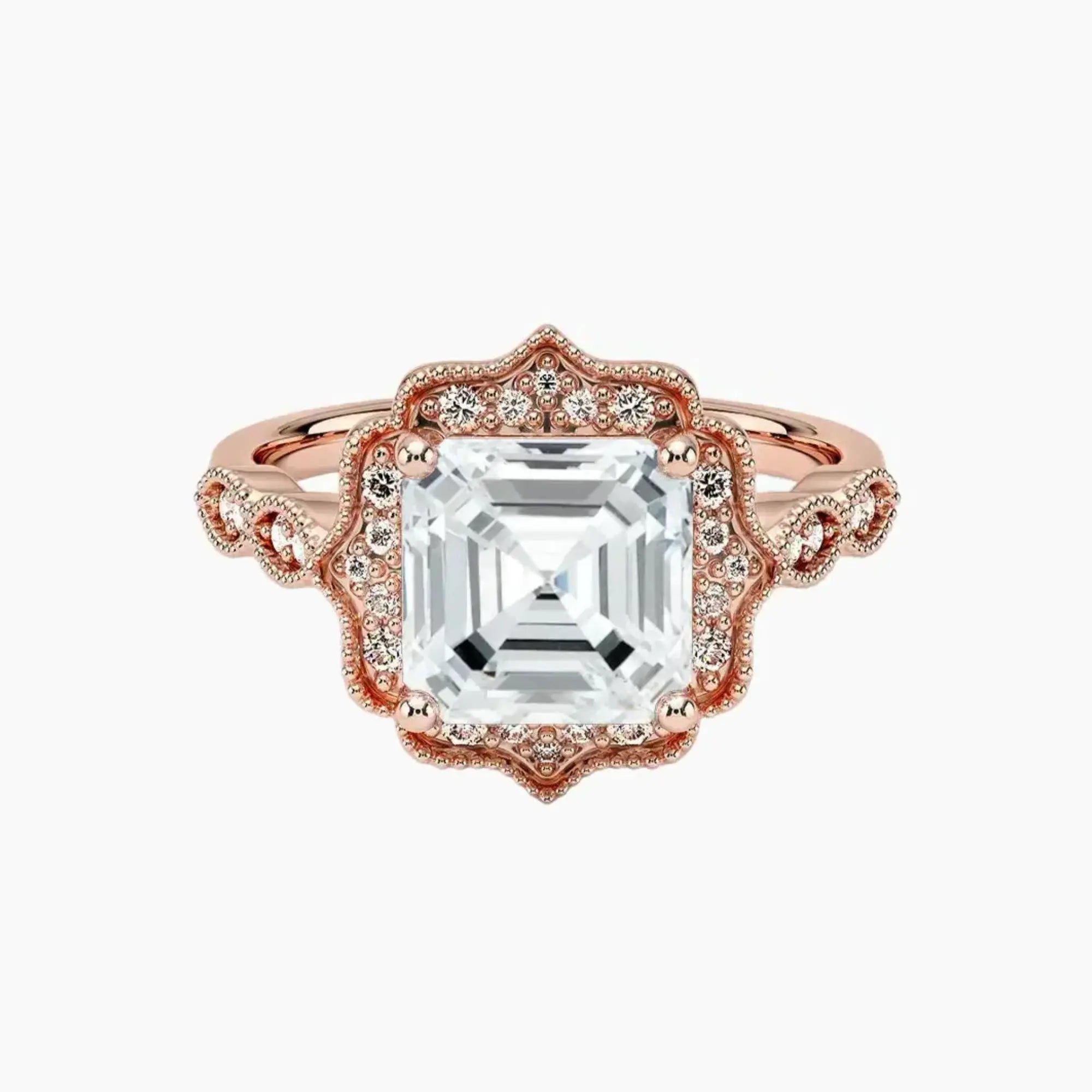 Talitha Asscher Diamond Ring Setting in 18K Yellow Gold