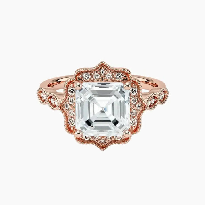Talitha Asscher 1 Carat Lab Grown Diamond Engagement Ring in 14K Rose Gold