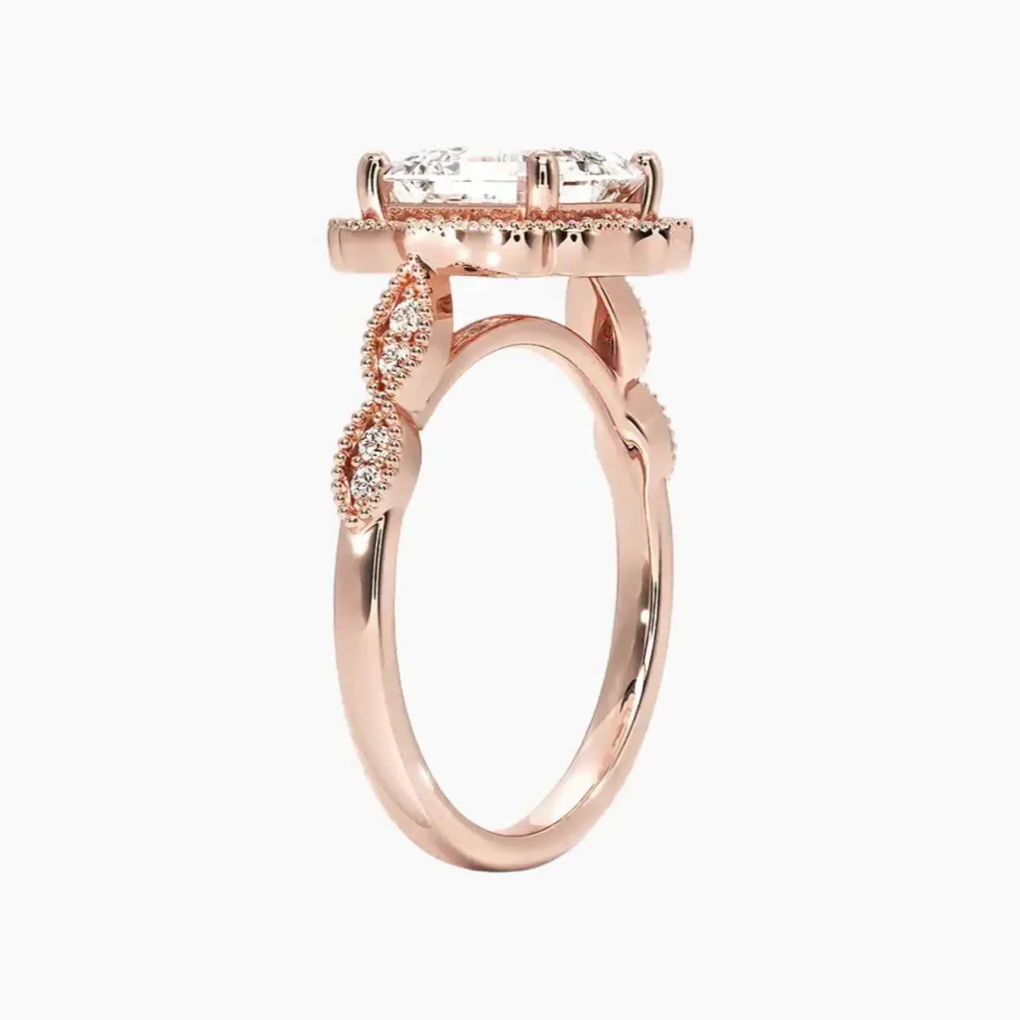 Talitha Asscher 1 Carat Lab Grown Diamond Engagement Ring in 14K White Gold