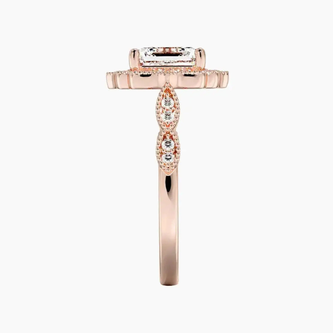 Talitha Asscher 2 Carat Lab Grown Diamond Engagement Ring in 18K Rose Gold