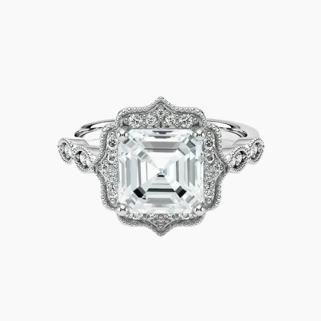 Talitha Asscher Diamond Ring Setting in 14K Rose Gold