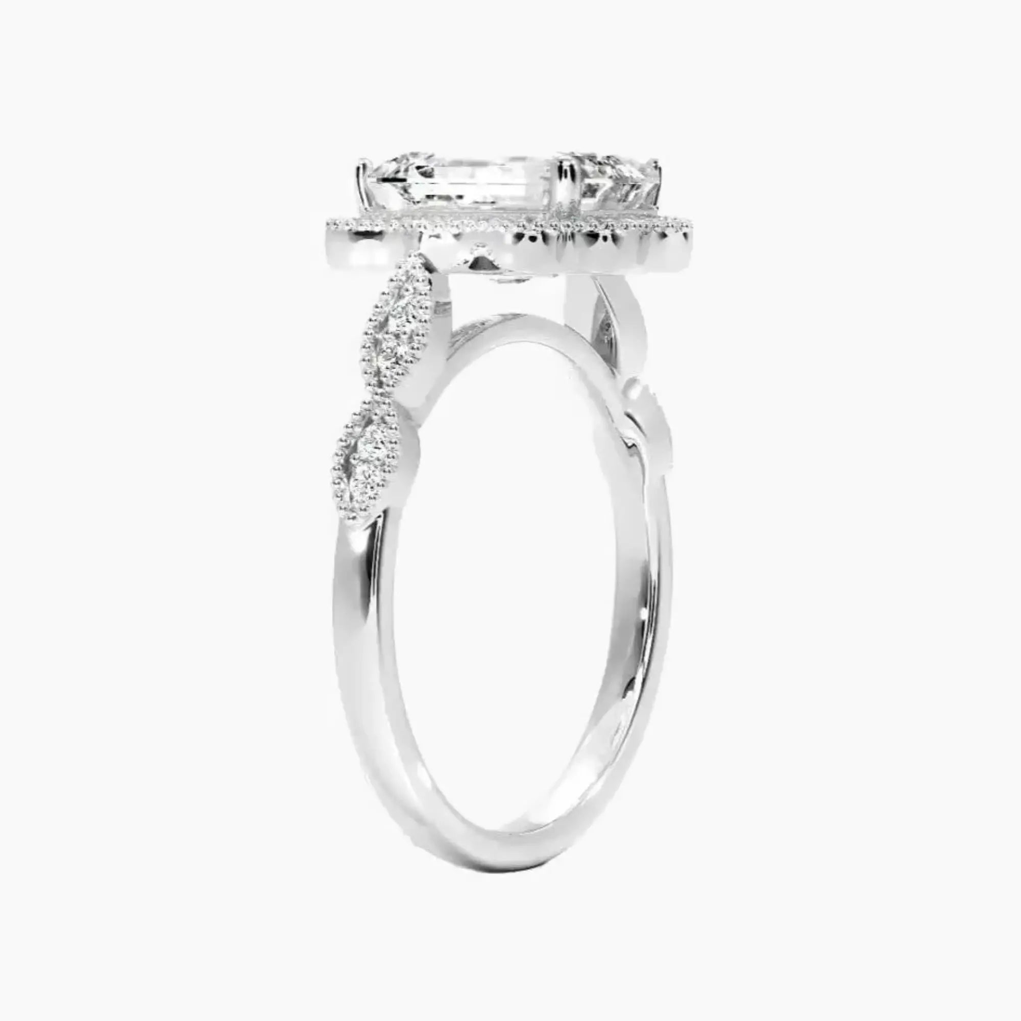 Talitha Asscher Diamond Ring Setting in 18K White Gold