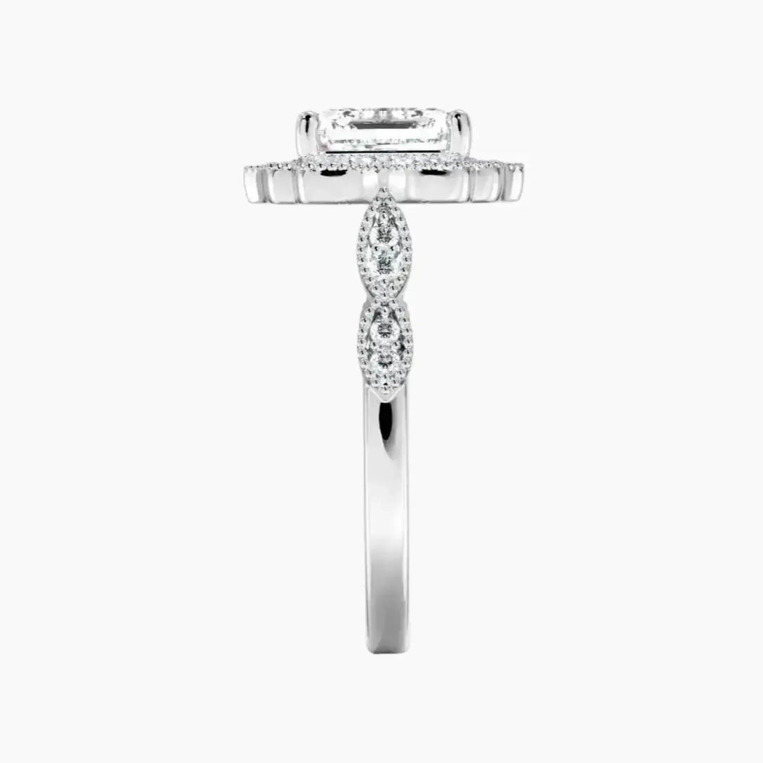 Talitha Asscher 3 Carat Lab Grown Diamond Engagement Ring in 18K Rose Gold