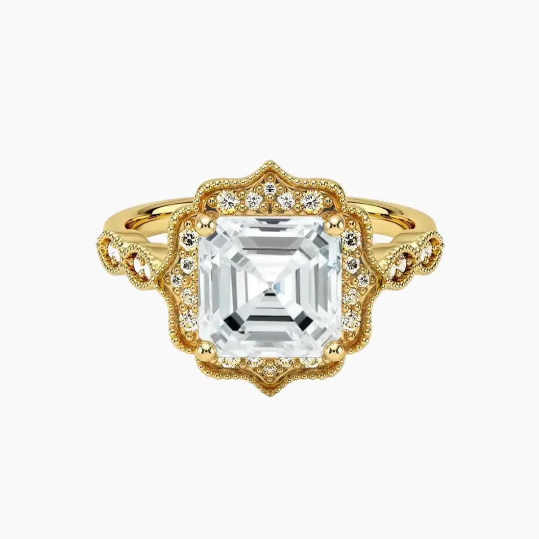 Talitha Asscher Diamond Ring Setting in 14K White Gold