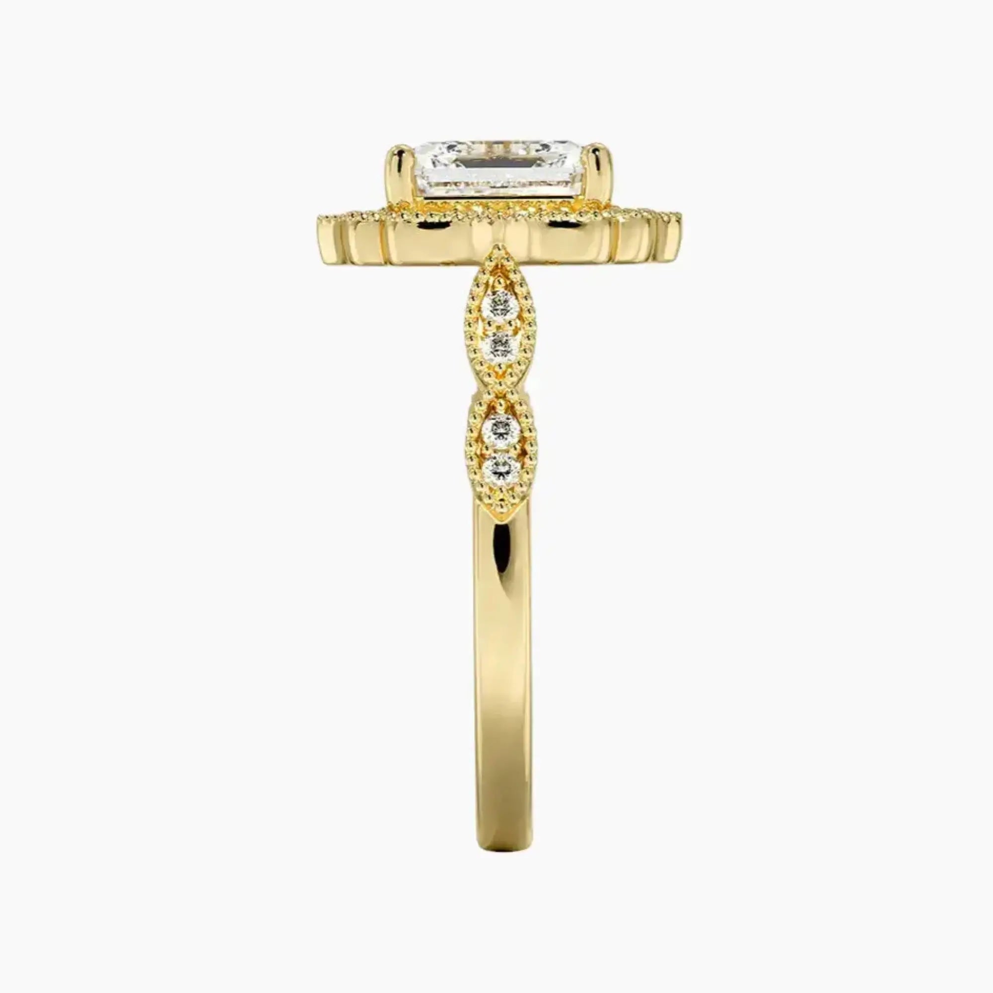Talitha Asscher Diamond Ring Setting in 14K White Gold