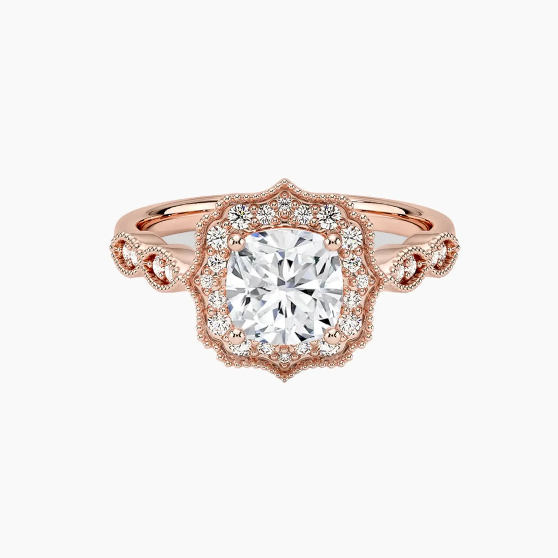 Talitha Cushion 2 Carat Lab Grown Diamond Engagement Ring in 18K Rose Gold