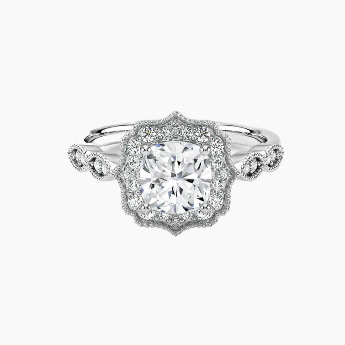 Talitha Cushion Diamond Ring Setting in 18K White Gold