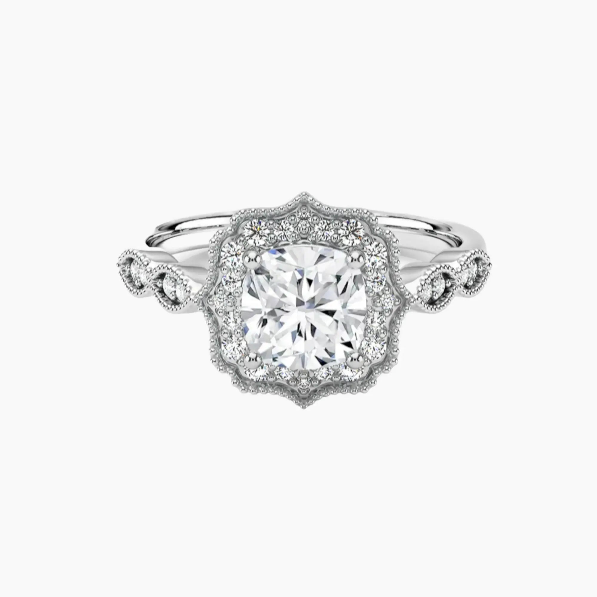 Talitha Cushion 3 Carat Lab Grown Diamond Engagement Ring in 18K Yellow Gold