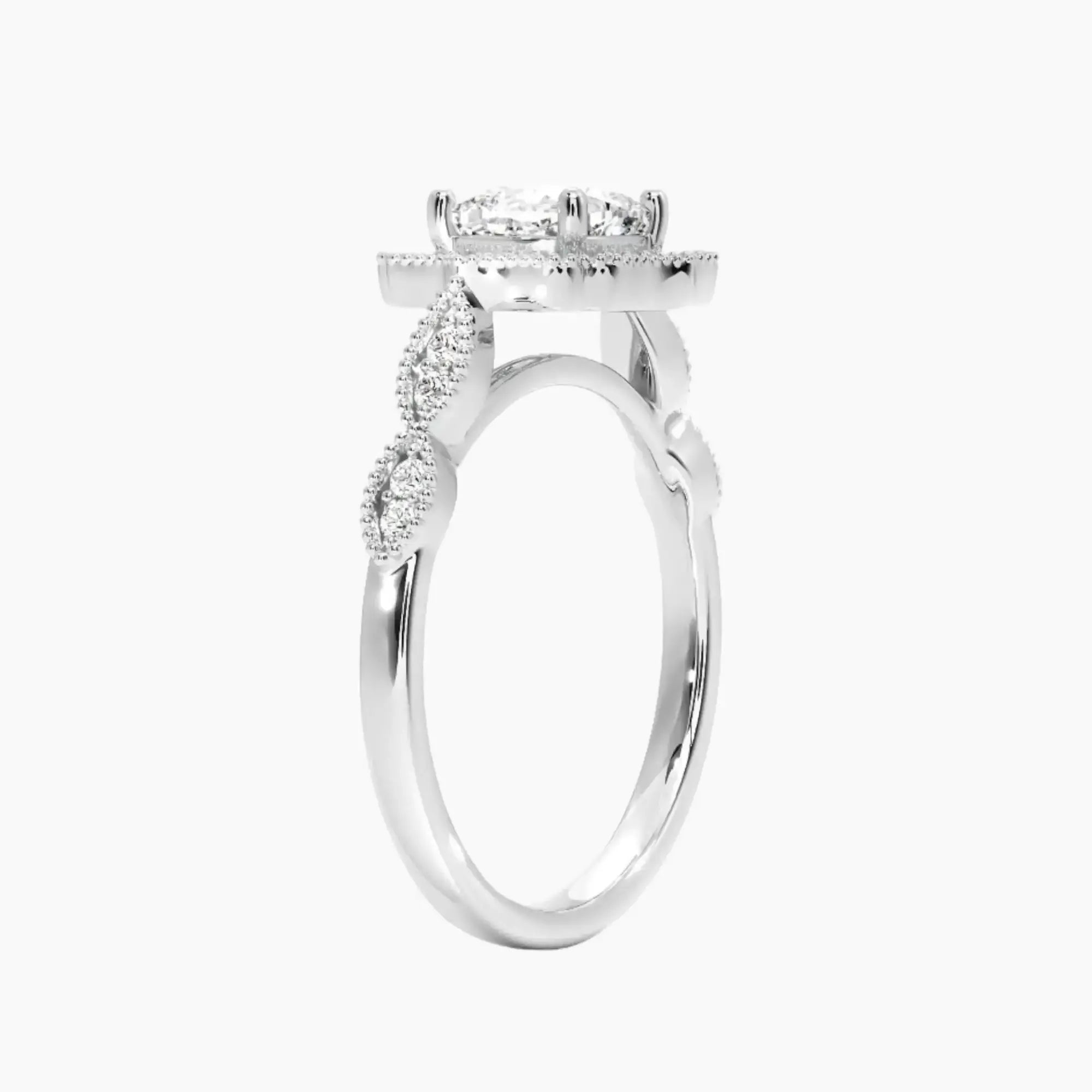 Talitha Cushion Diamond Ring Setting in 14K White Gold