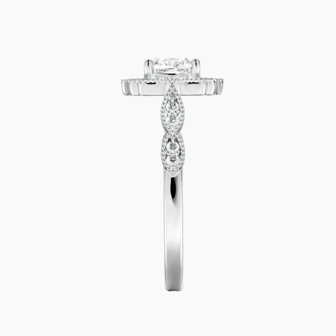 Talitha Cushion Diamond Ring Setting in 14K Rose Gold