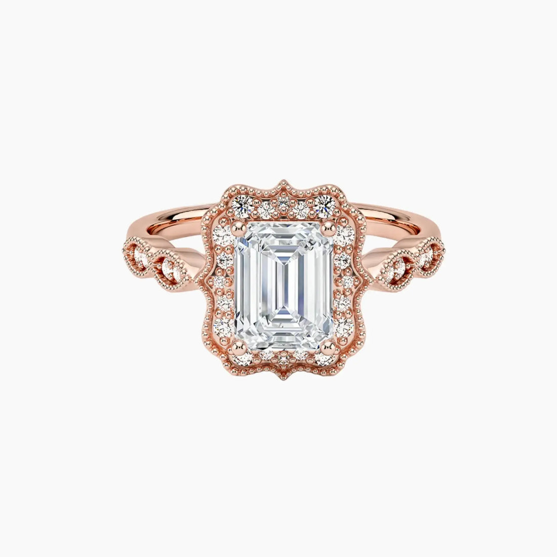 Talitha Emerald 1 Carat Lab Grown Diamond Engagement Ring in 18K Yellow Gold
