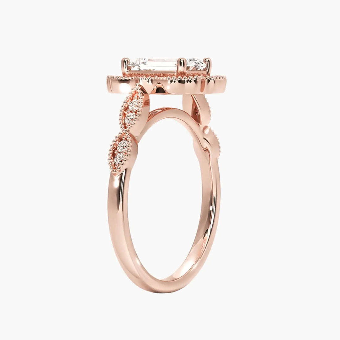 Talitha Emerald Diamond Ring Setting in 14K White Gold