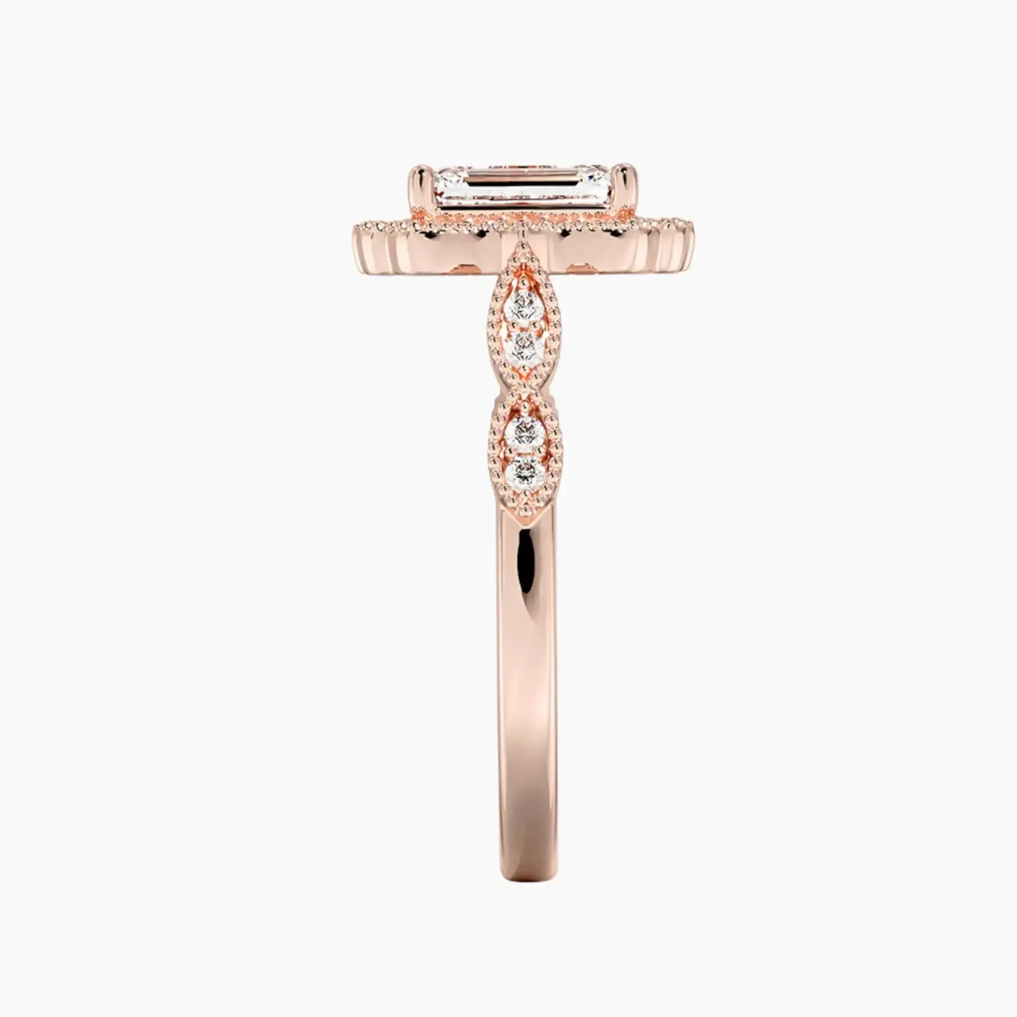 Talitha Emerald 2 Carat Lab Grown Diamond Engagement Ring in 14K Yellow Gold