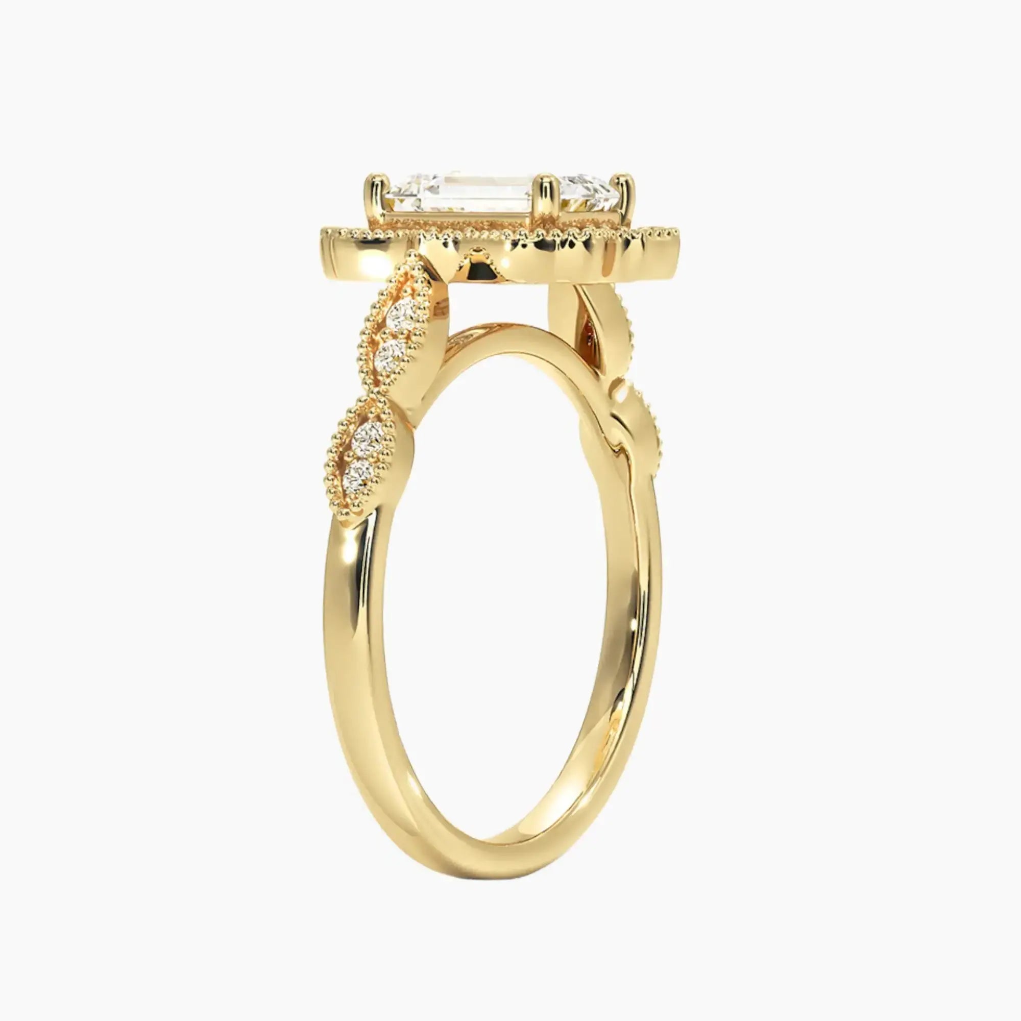 Talitha Emerald Diamond Ring Setting in 14K Rose Gold