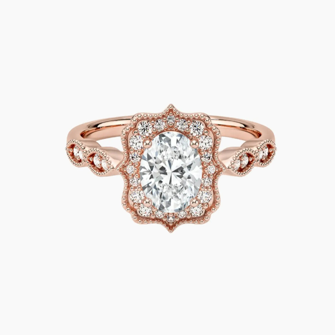 Talitha Oval Diamond Ring Setting in 14K White Gold