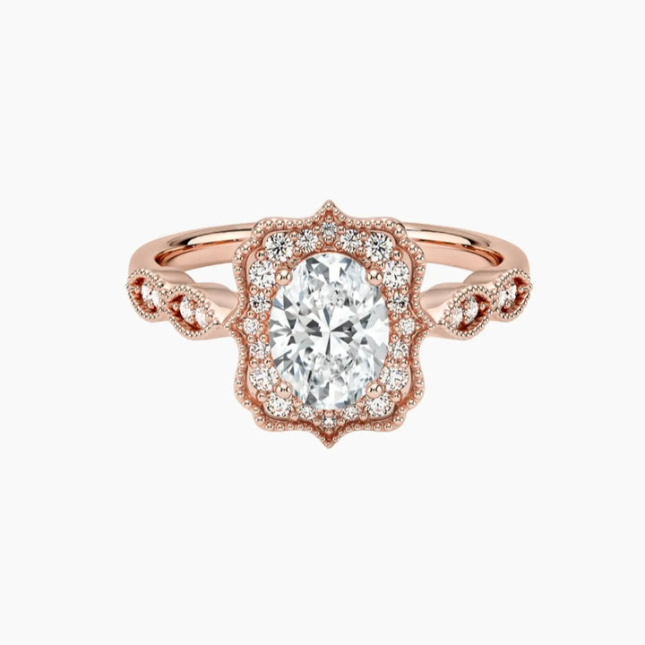 Talitha Oval 1.5 Carat Lab Grown Diamond Engagement Ring in 14K Rose Gold