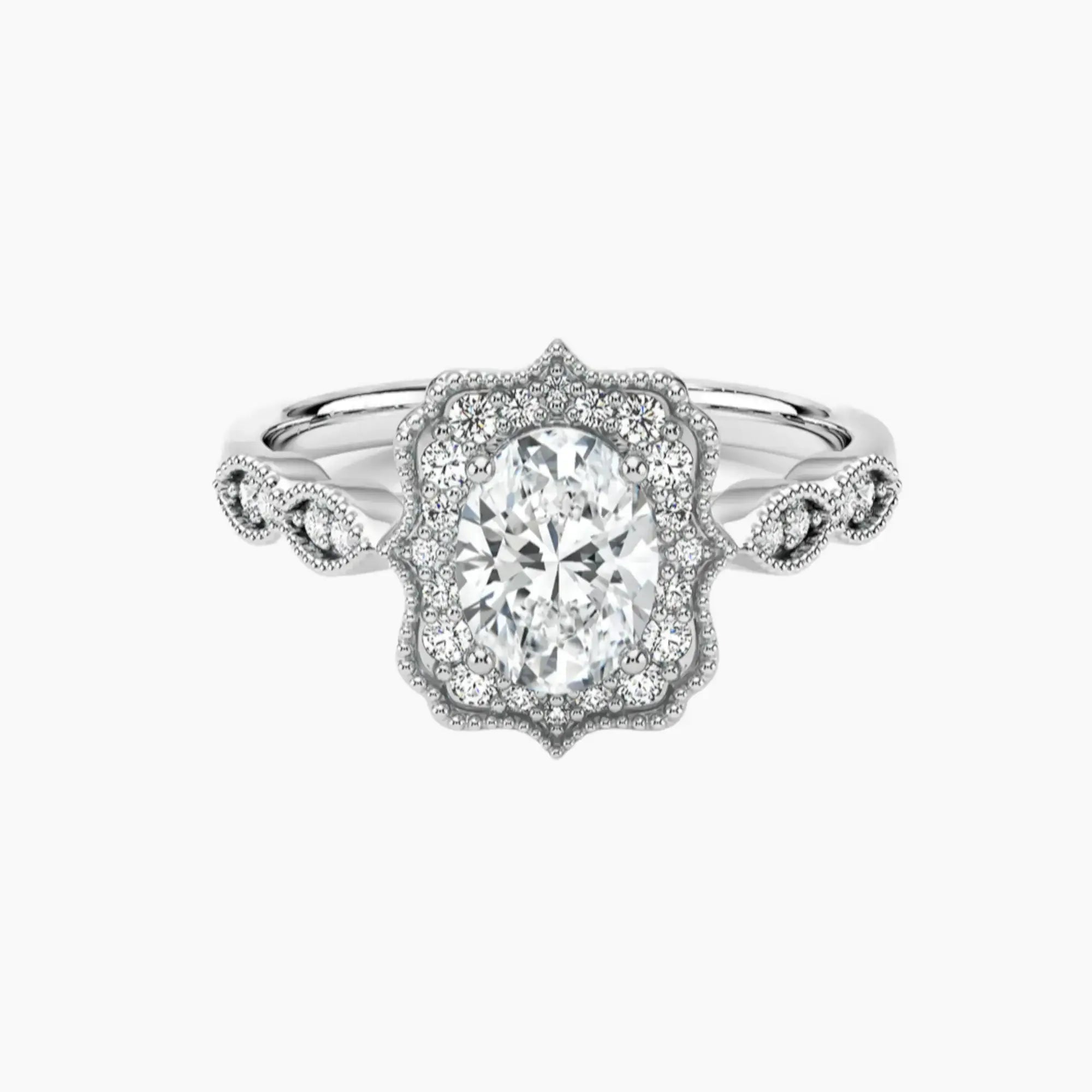 Talitha Oval 1 Carat Lab Grown Diamond Engagement Ring in 18K White Gold