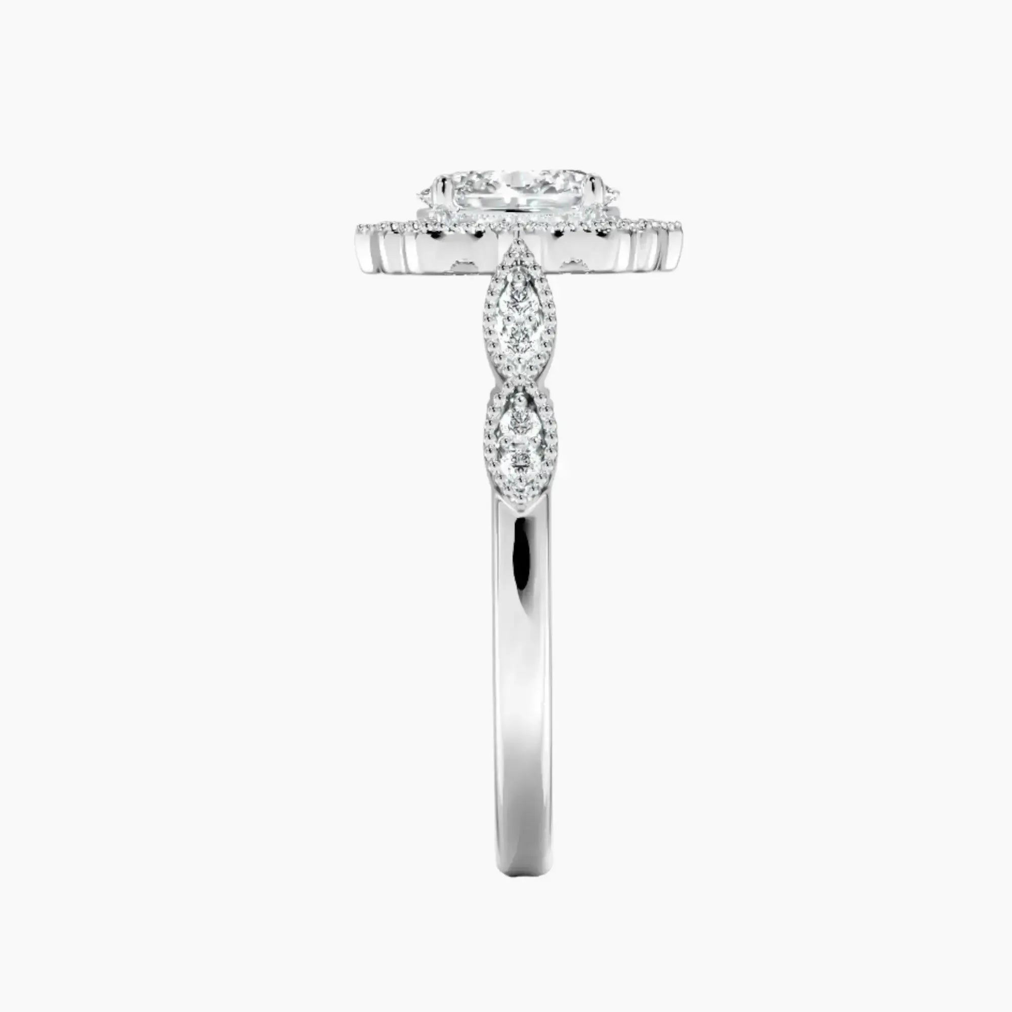 Talitha Oval Diamond Ring Setting in 18K White Gold