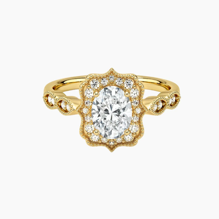 Talitha Oval 1.5 Carat Lab Grown Diamond Engagement Ring in 14K Yellow Gold
