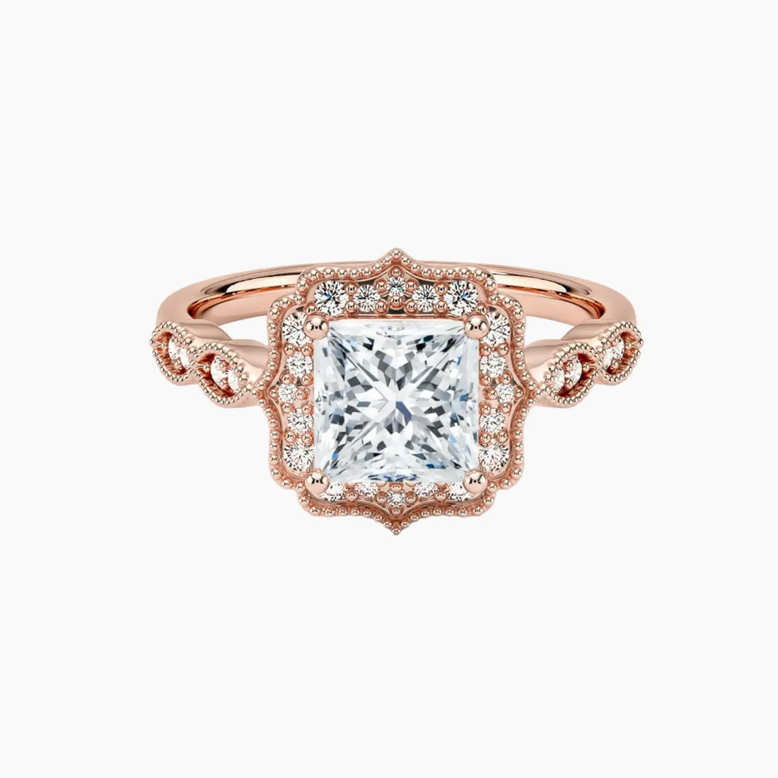 Talitha Princess 1.5 Carat Lab Grown Diamond Engagement Ring in 14K Rose Gold