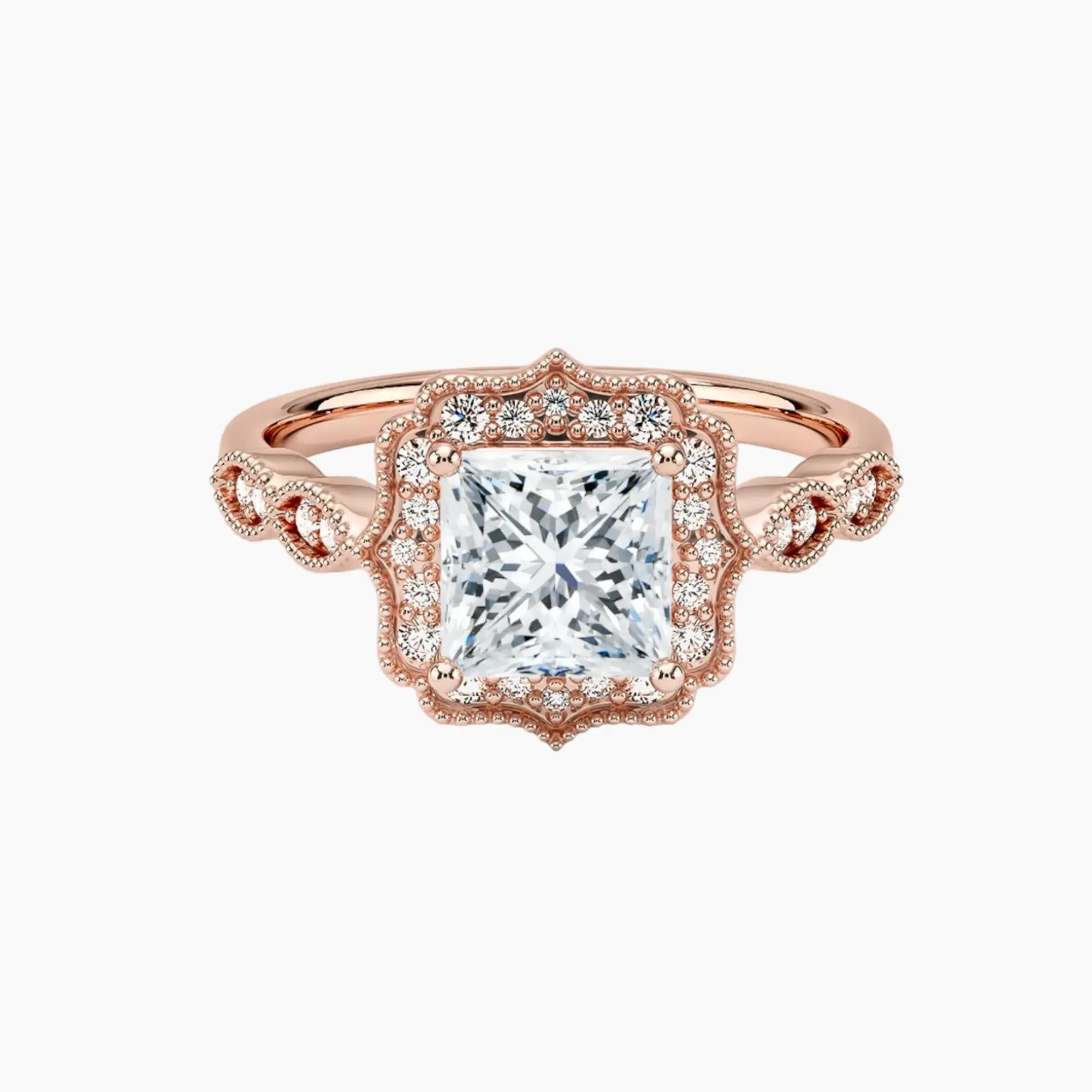 Talitha Princess Diamond Ring Setting in 14K White Gold