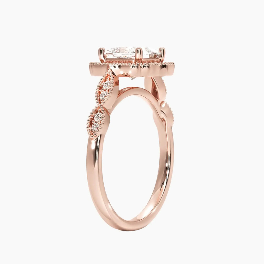 Talitha Princess Diamond Ring Setting in 18K Yellow Gold