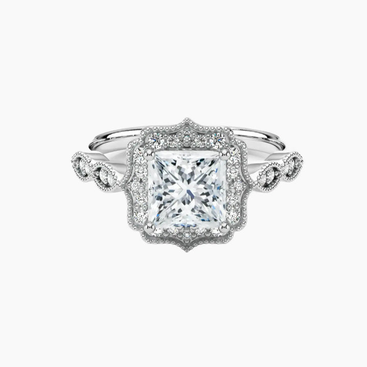 Talitha Princess 1.5 Carat Lab Grown Diamond Engagement Ring in 18K White Gold