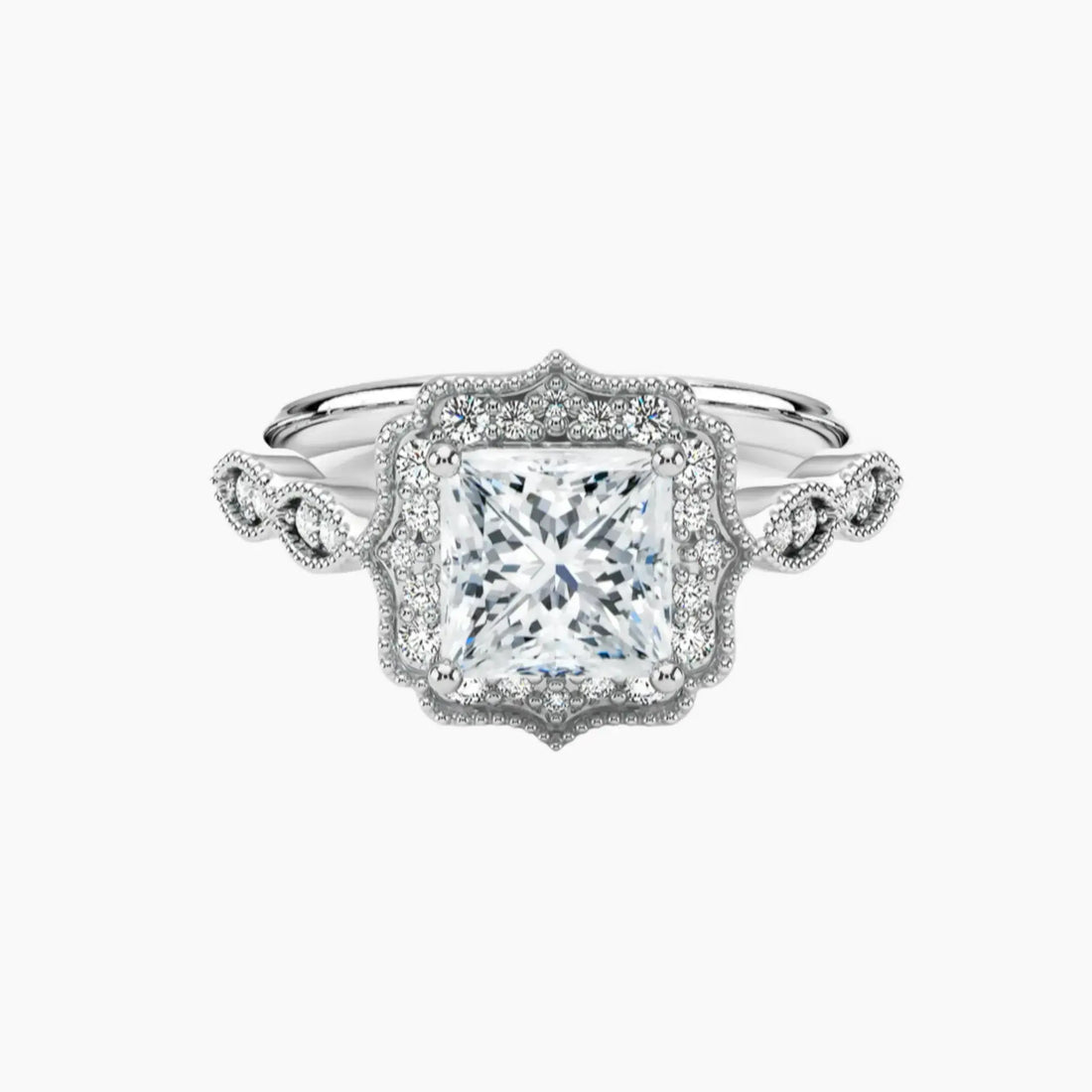 Talitha Princess 2 Carat Lab Grown Diamond Engagement Ring in 14K Yellow Gold