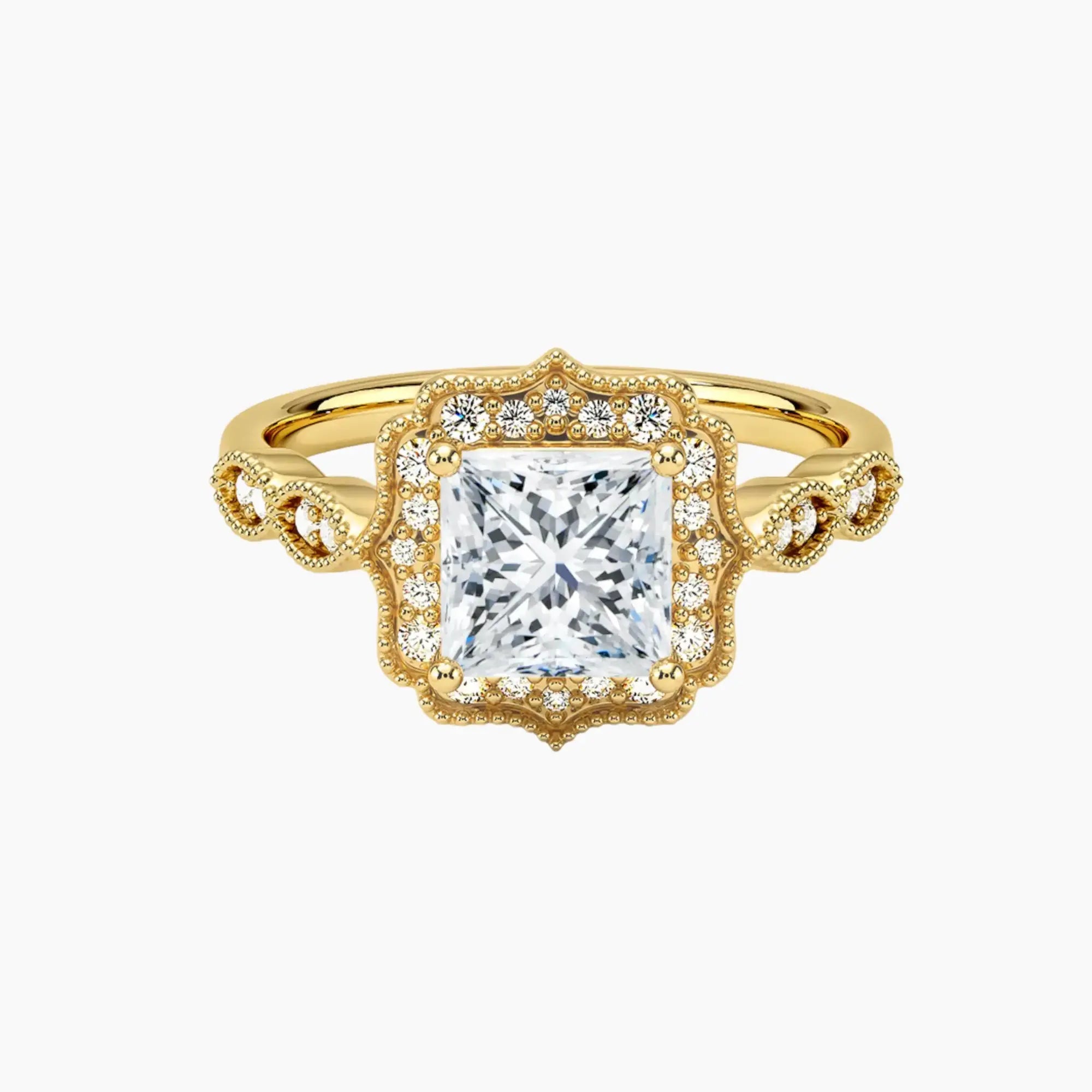 Talitha Princess 1.5 Carat Lab Grown Diamond Engagement Ring in 14K Yellow Gold