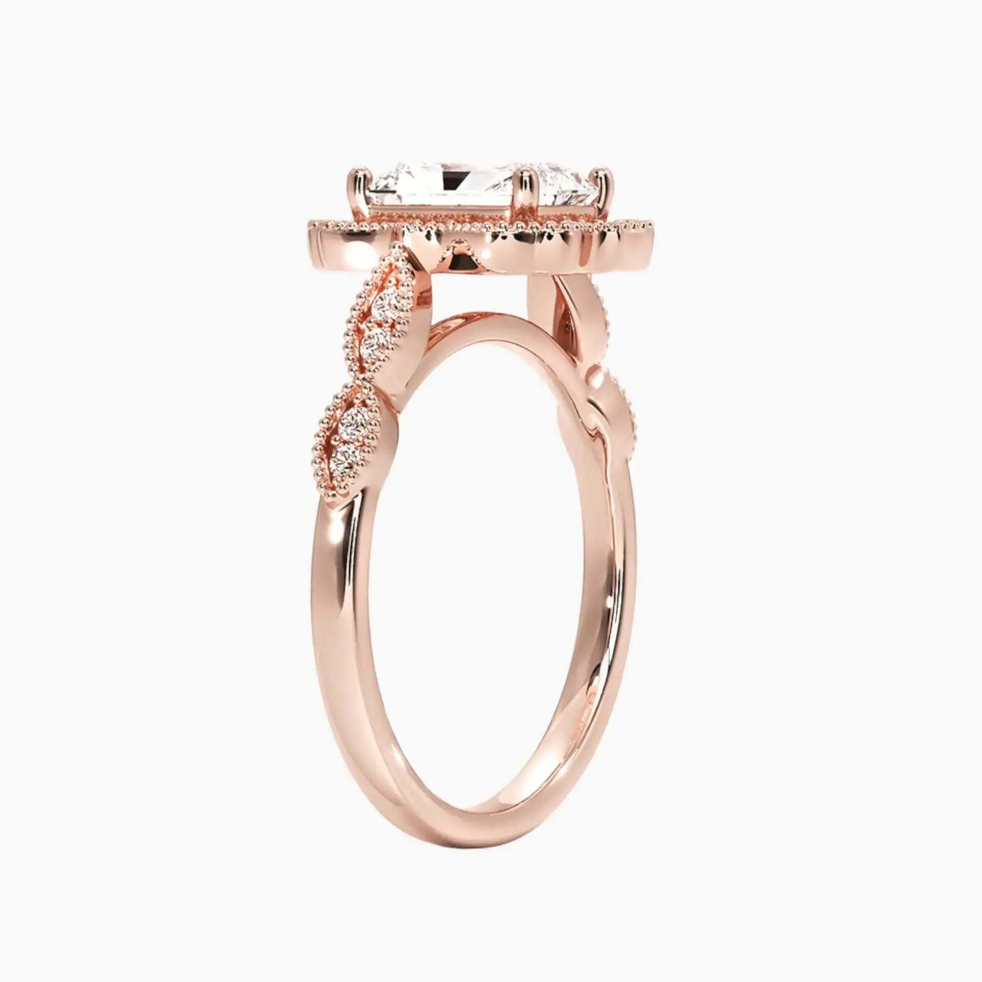 Talitha Radiant Diamond Ring Setting in 14K Yellow Gold
