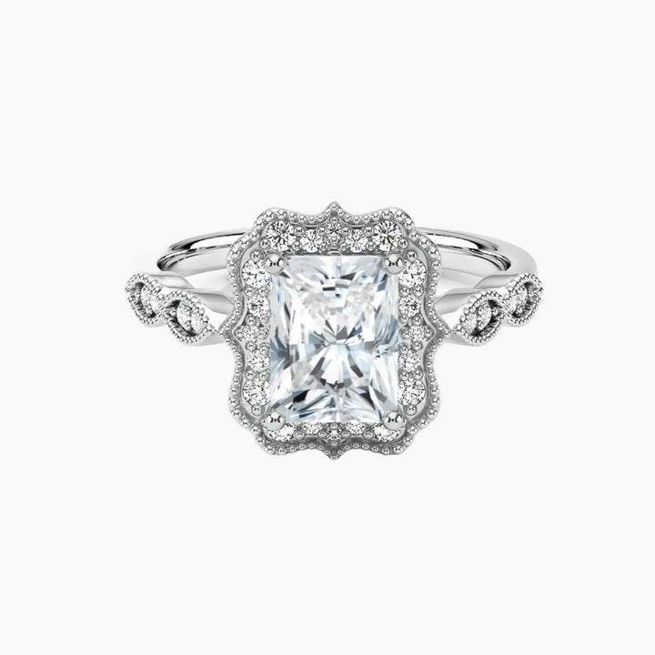 Talitha Radiant 2.5 Carat Lab Grown Diamond Engagement Ring in 18K White Gold