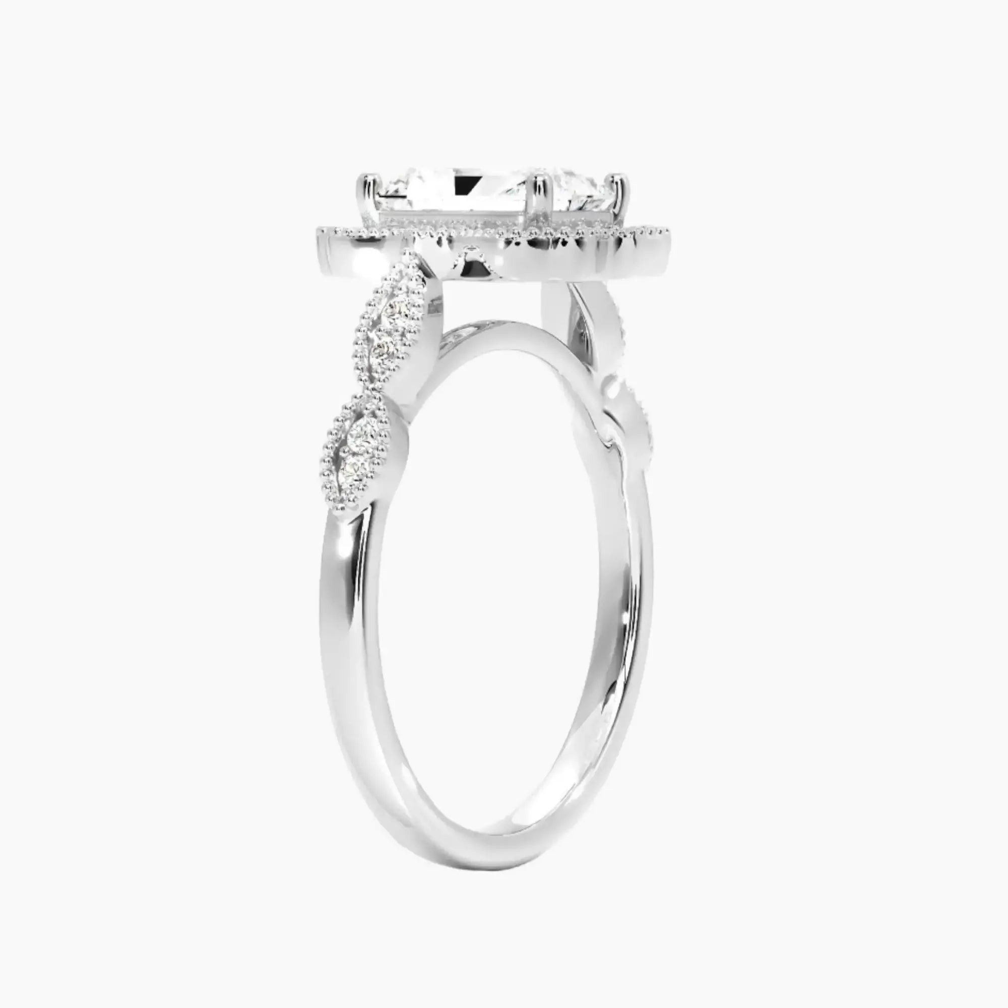 Talitha Radiant Diamond Ring Setting in 18K White Gold
