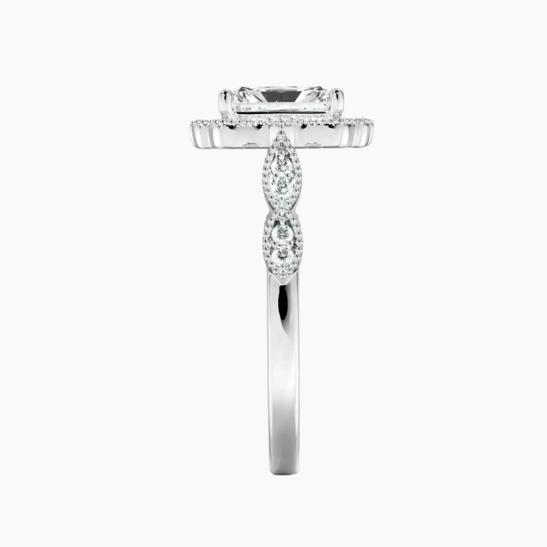 Talitha Radiant Diamond Ring Setting in 14K Rose Gold