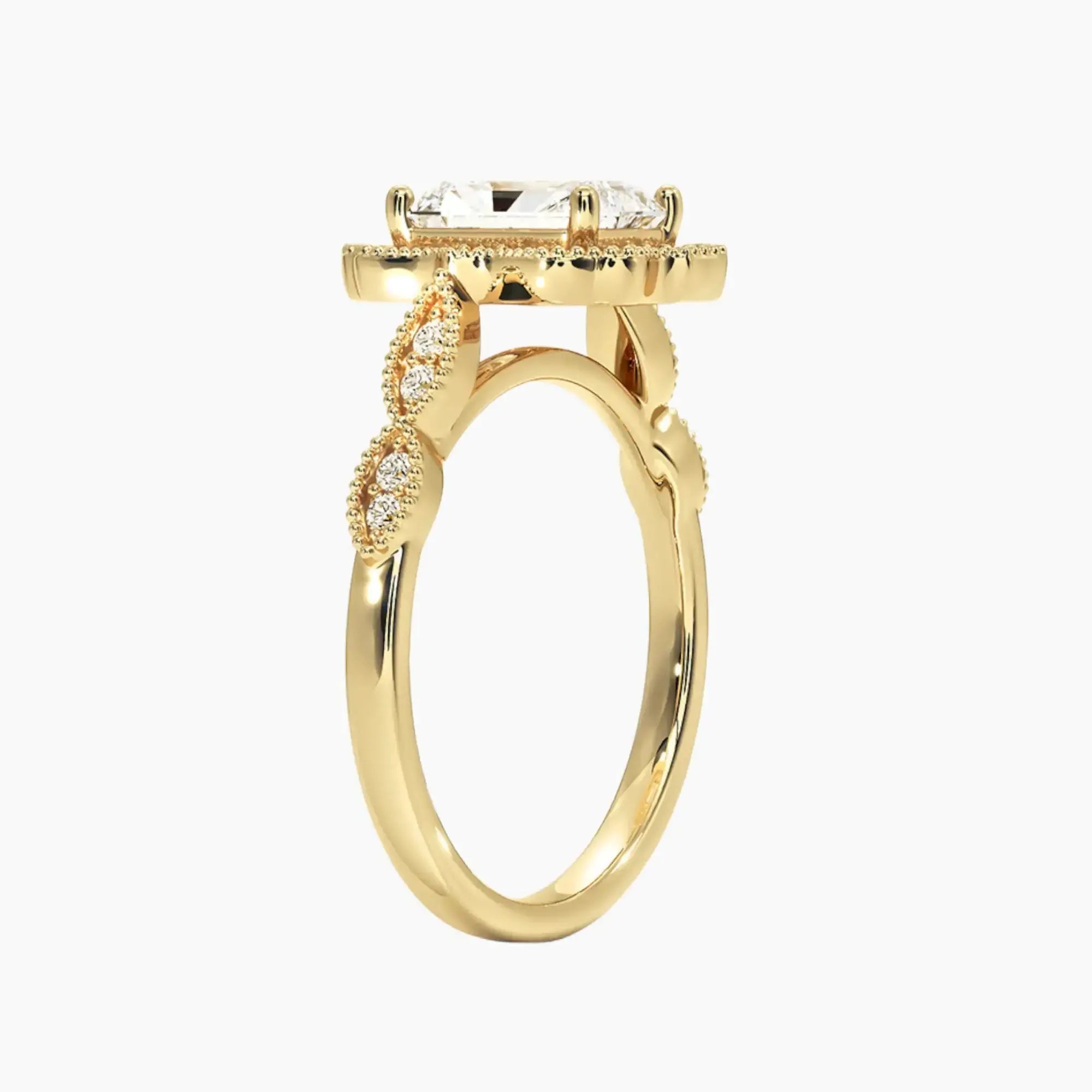Talitha Radiant 3 Carat Lab Grown Diamond Engagement Ring in 14K Rose Gold