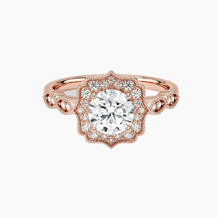 Talitha Round 1.5 Carat Lab Grown Diamond Engagement Ring in 18K Rose Gold
