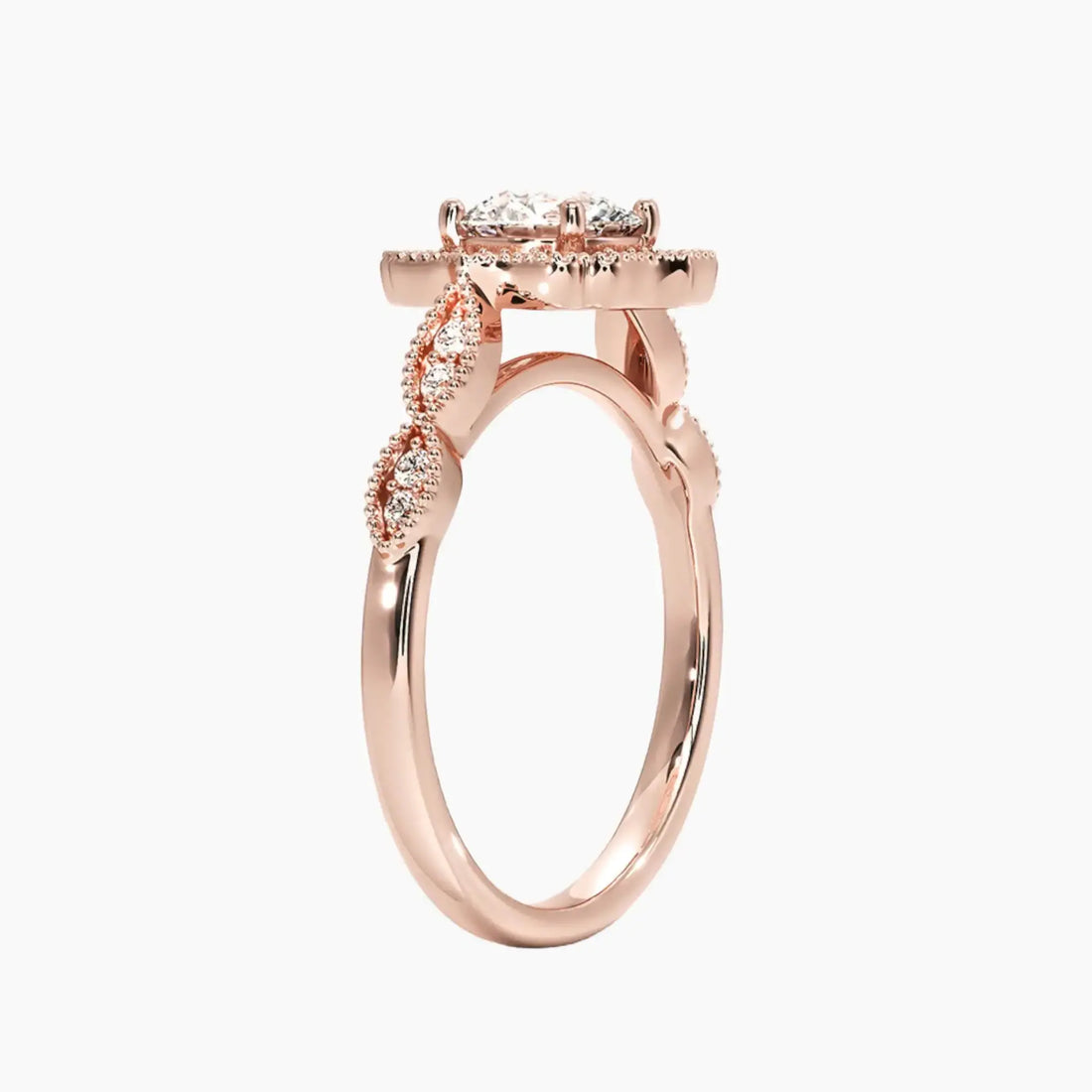 Talitha Round Diamond Ring Setting in 14K Yellow Gold