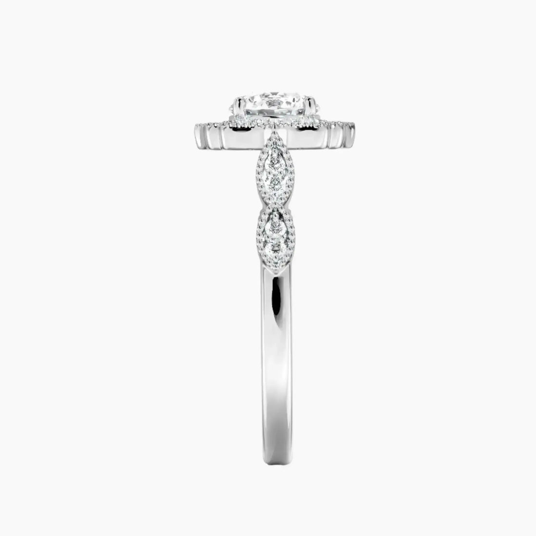 Talitha Round Diamond Ring Setting in 14K Yellow Gold