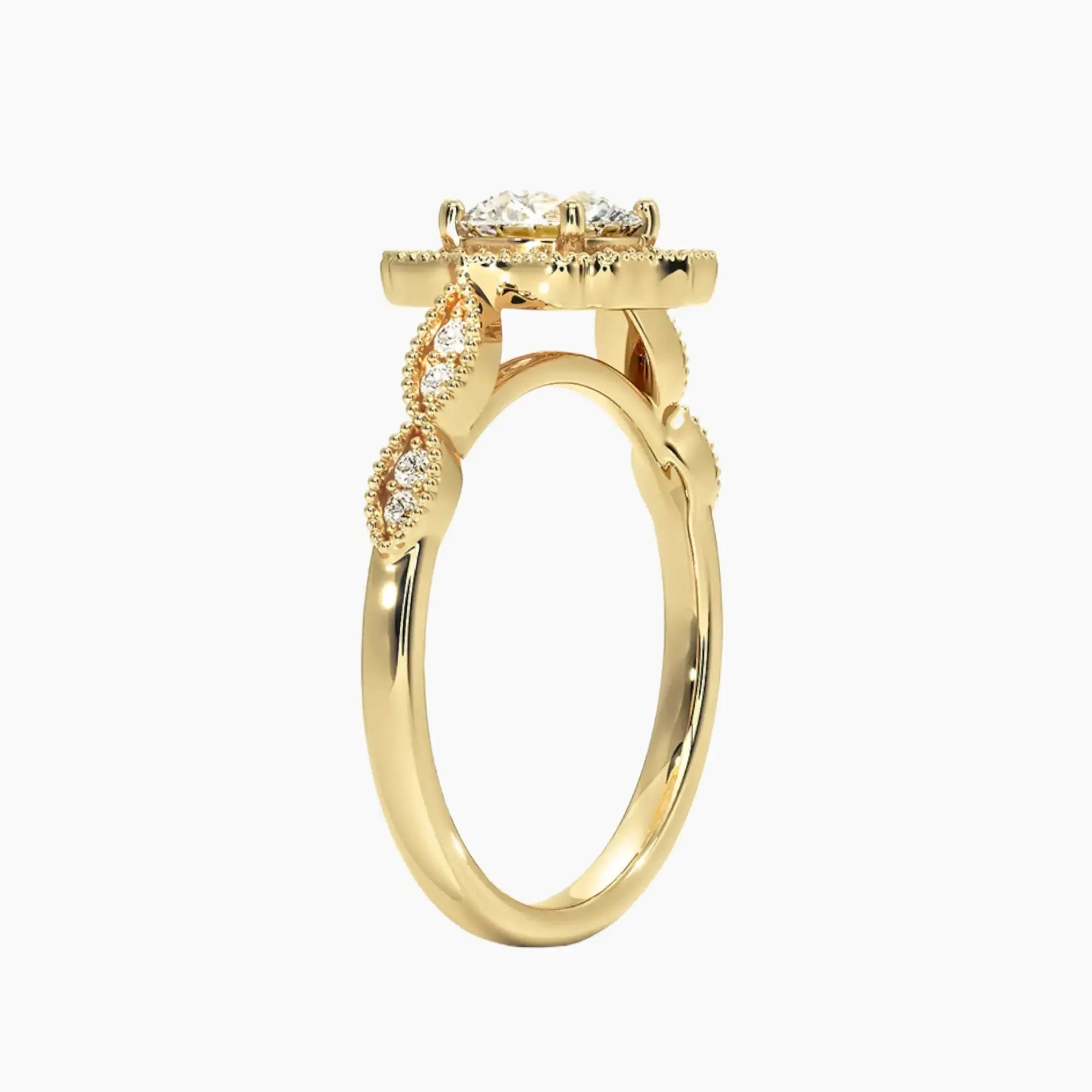 Talitha Round Diamond Ring Setting in 18K White Gold