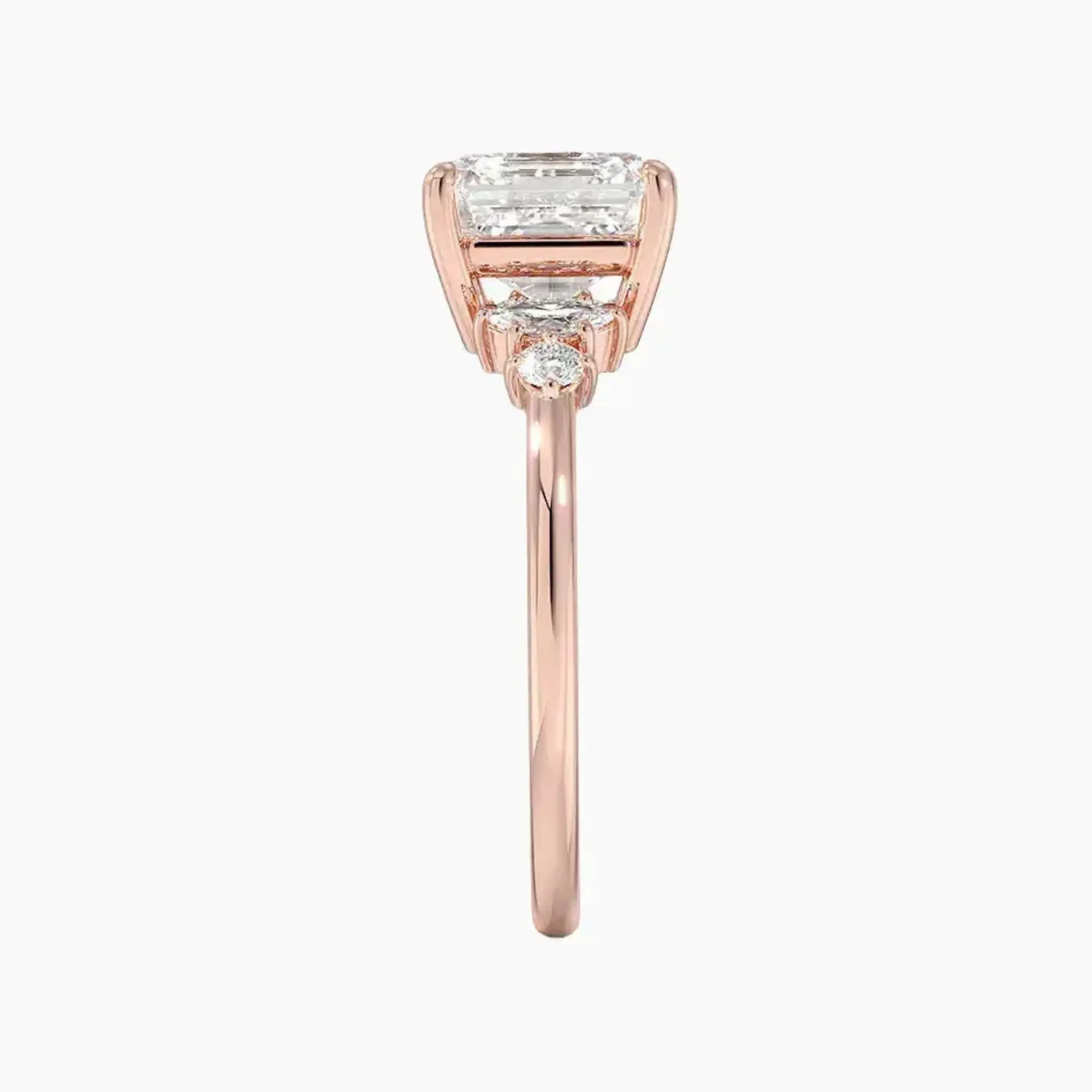 Jordana Asscher Designer 2.5 Carat Lab Grown Diamond Engagement Ring in 18K Rose Gold