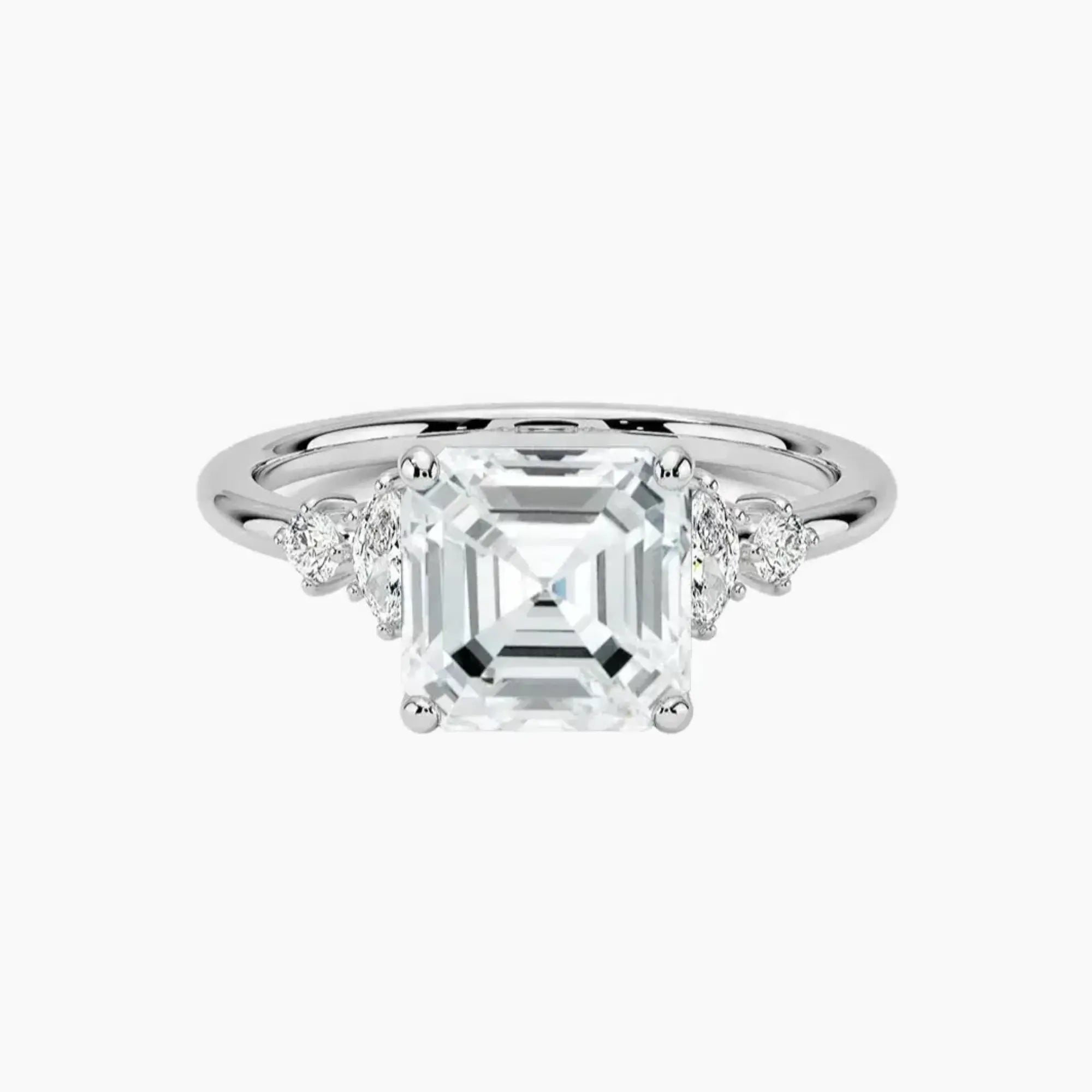 Jordana Asscher Designer 3 Carat Lab Grown Diamond Engagement Ring in 18K Yellow Gold