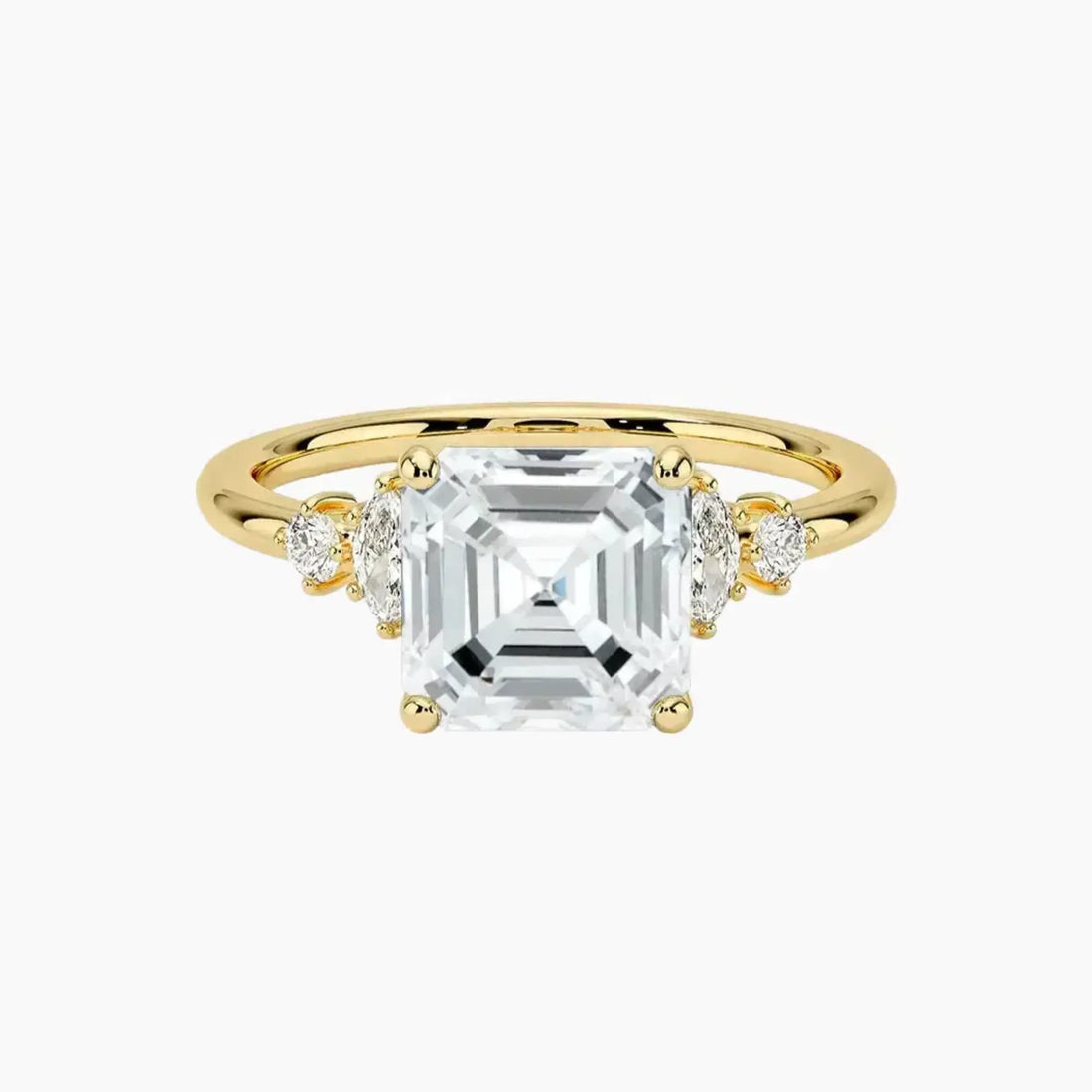Jordana Asscher Designer 2 Carat Lab Grown Diamond Engagement Ring in 18K White Gold