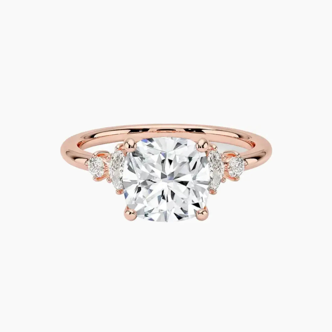 Jordana Cushion Designer 3 Carat Lab Grown Diamond Engagement Ring in 14K Yellow Gold