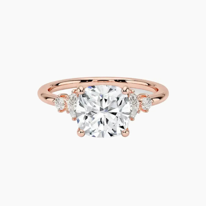 Jordana Cushion Designer 1.5 Carat Lab Grown Diamond Engagement Ring in 18K Rose Gold