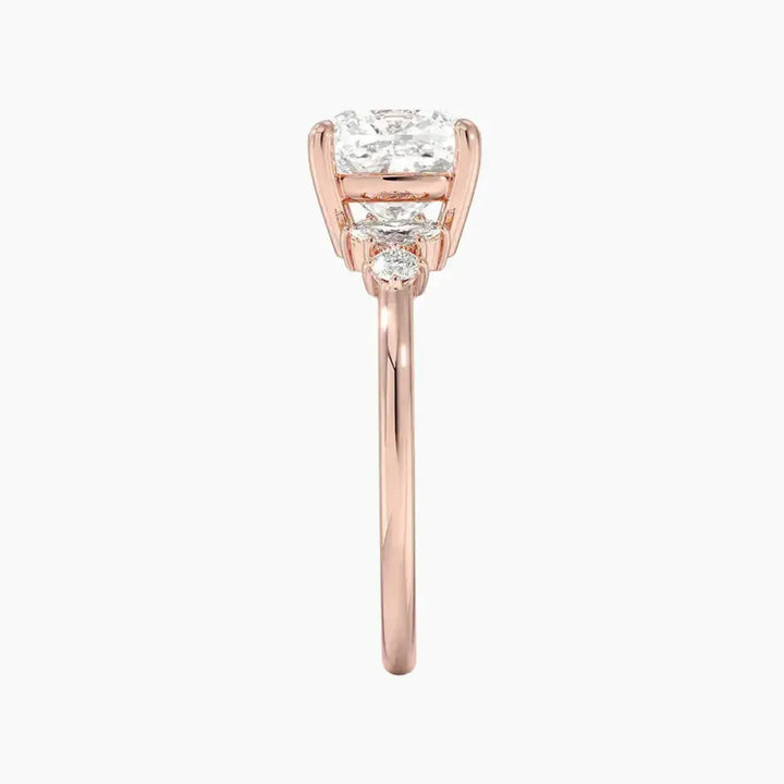 Jordana Cushion Designer 3 Carat Lab Grown Diamond Engagement Ring in 18K Yellow Gold