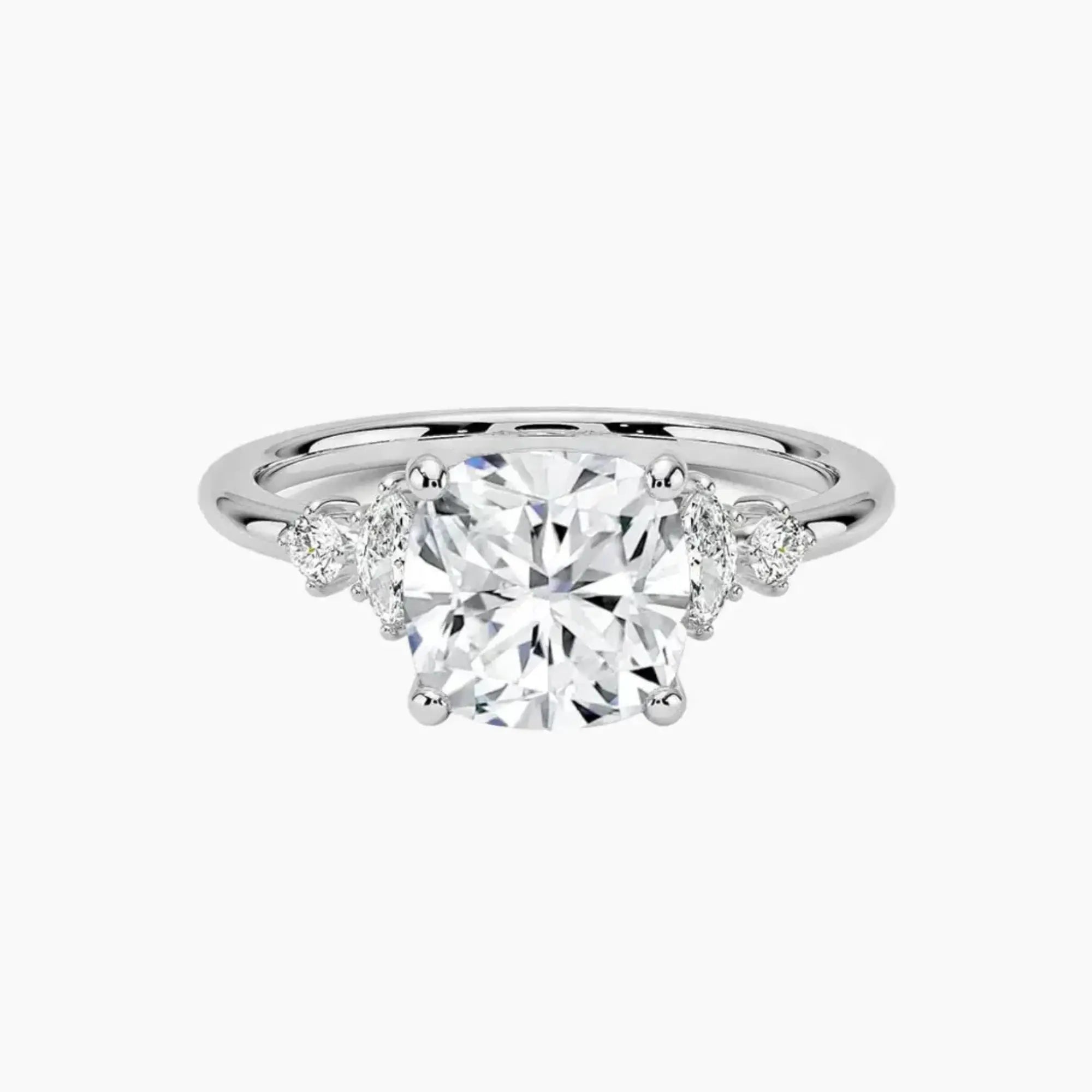 Jordana Cushion Designer 1 Carat Lab Grown Diamond Engagement Ring in 18K Yellow Gold