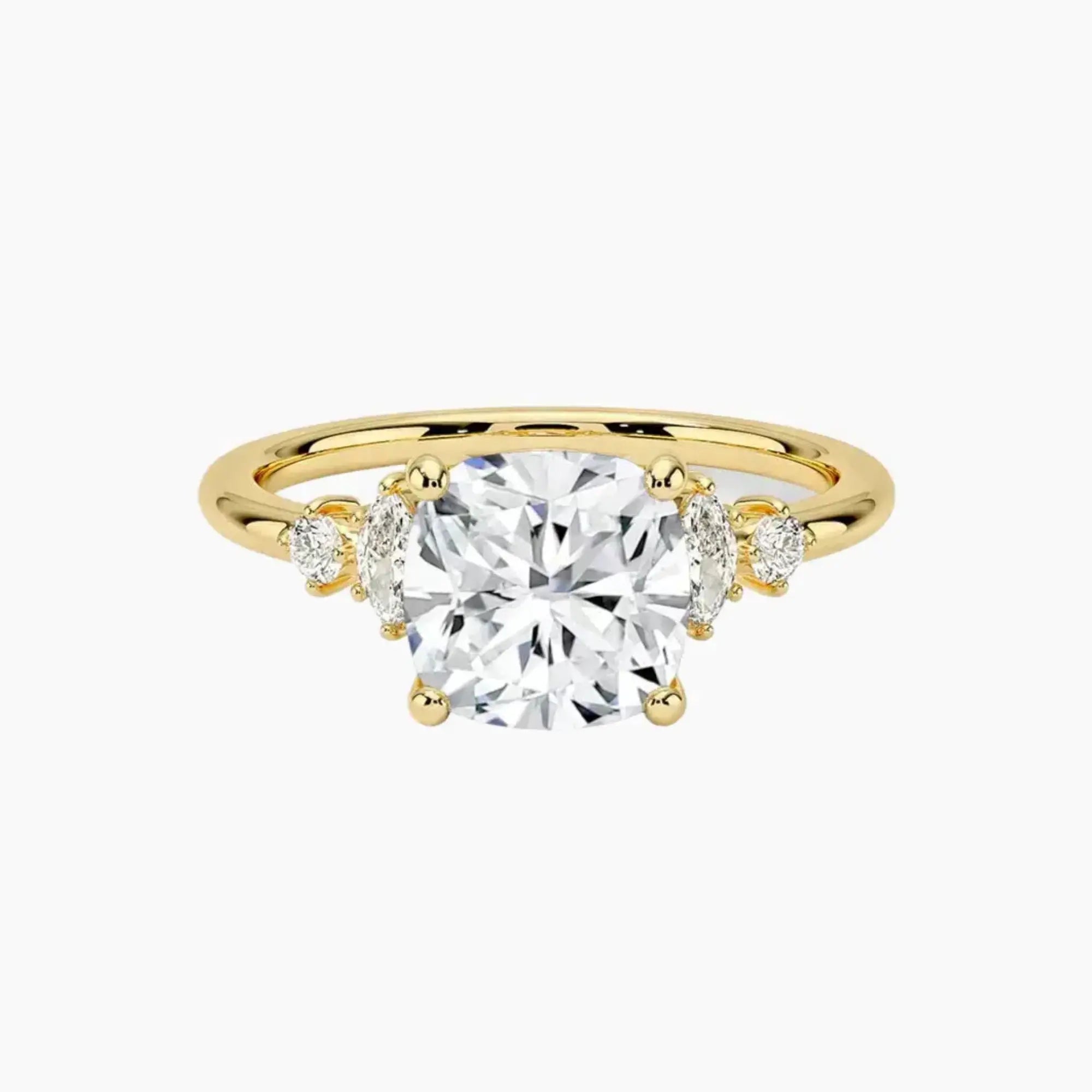 Jordana Cushion Designer Diamond Ring Setting in 14K White Gold
