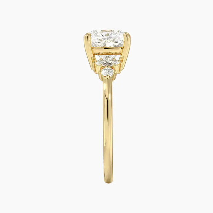 Jordana Cushion Designer 3 Carat Lab Grown Diamond Engagement Ring in 14K Rose Gold