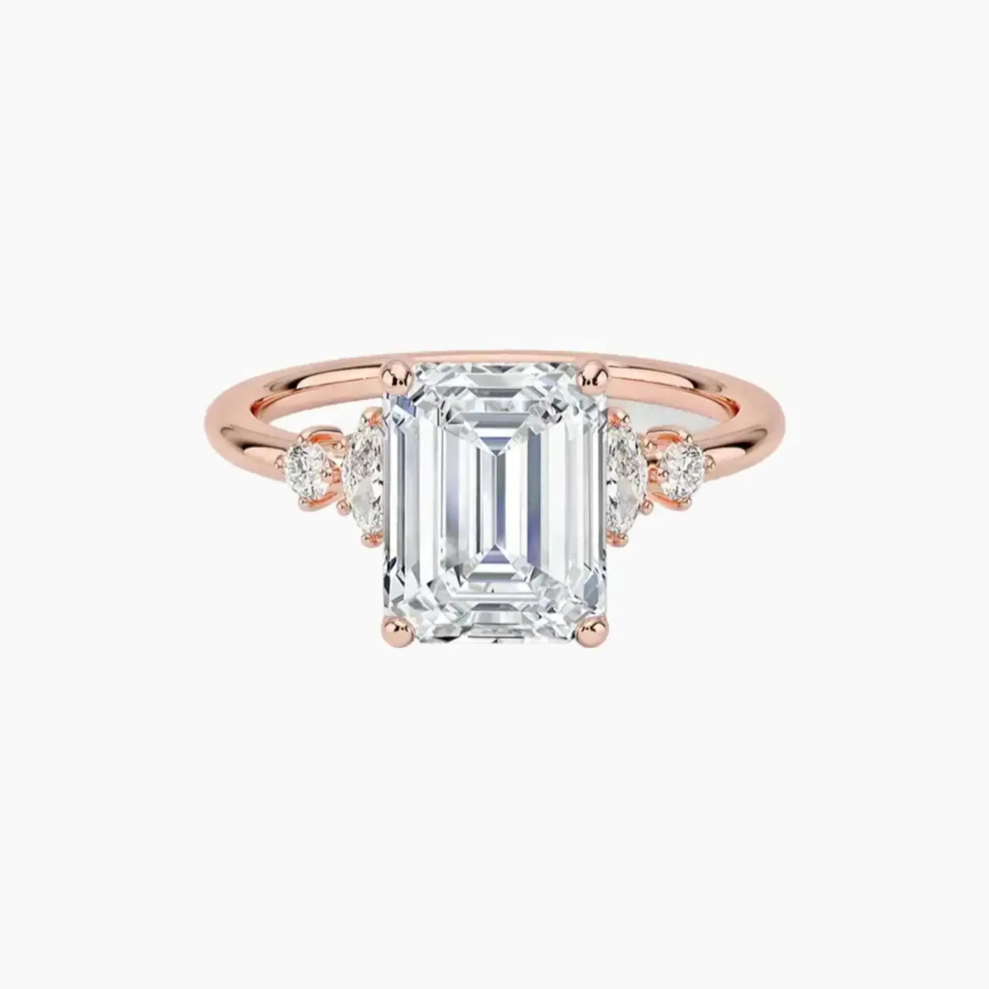 Jordana Emerald Designer 1.5 Carat Lab Grown Diamond Engagement Ring in 14K White Gold