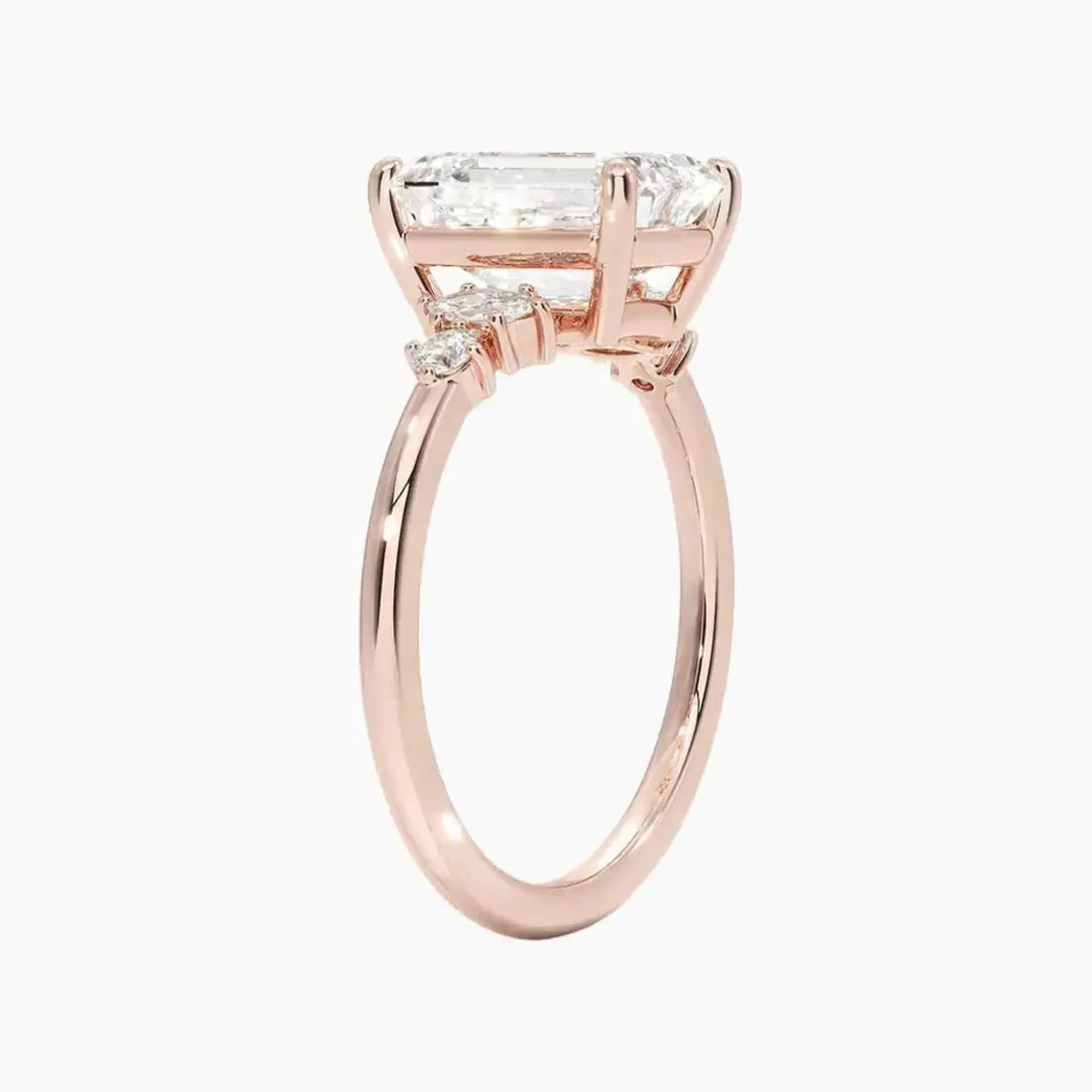 Jordana Emerald Designer 3 Carat Lab Grown Diamond Engagement Ring in 14K Yellow Gold